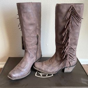 Ariat 14” tall fringe boot, size 9.